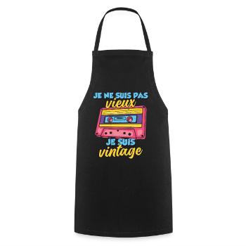 I'm Not Old I'm Vintage Birthday - Cooking Apron - black - Front - AI Model Male 185 dark (185cm)