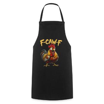 F-CAW-F Rooster Cartoon Graphic - Cooking Apron - black - Front - AI Model Male 185 dark (185cm)