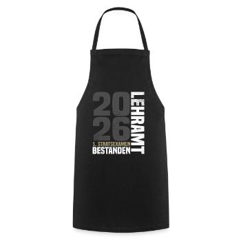 1st State Examination Teacher Training 2026 - Cooking Apron - black - Front - AI Model Male 185 dark (185cm)