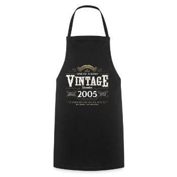20th Birthday Vintage November Vintage 2005 - Cooking Apron - black - Front - AI Model Male 185 dark (185cm)