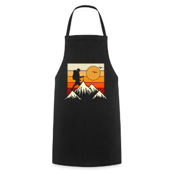Wandern Wanderer Bergsteiger Geschenk - Kochschürze - Schwarz - Vorne - AI Model Male 185 dark (185cm)