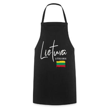 Lithuanian roots, I love Lithuania - Cooking Apron - black - Front - AI Model Male 185 dark (185cm)