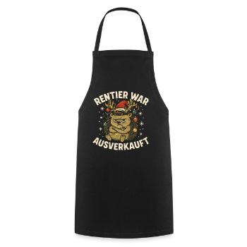 Weihnachten Spruch Humor Igel Lustig Rentier - Kochschürze - Schwarz - Vorne - AI Model Male 185 dark (185cm)