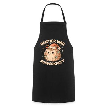 Weihnachten Spruch Humor Igel Lustig Rentier - Kochschürze - Schwarz - Vorne - AI Model Male 185 dark (185cm)