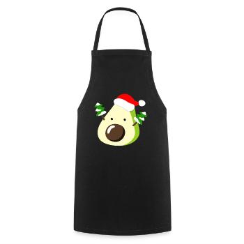 Avocado – Christmas - Cooking Apron - black - Front - AI Model Male 185 dark (185cm)