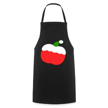 Pomme – Noël - Tablier de cuisine - noir - Devant - AI Model Male 185 dark (185cm)