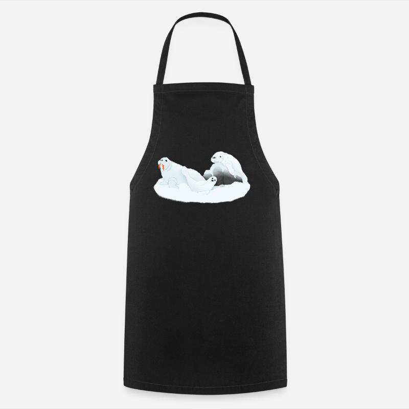 Tazz Talks | Arctic Slumber Seals - Cooking Apron - black