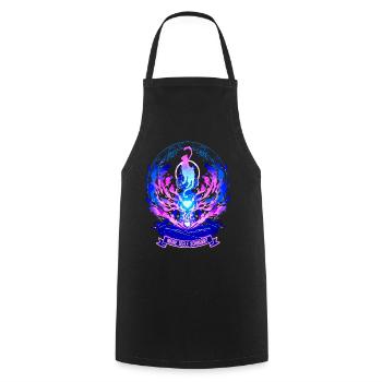 My Soul Purrs - Yoga Cat Aura Statement - Cooking Apron - black - Front - AI Model Male 185 dark (185cm)