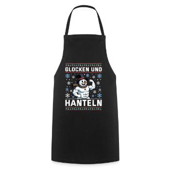 Christmas BELLS AND DUMBBELLS Fun - Cooking Apron - black - Front - AI Model Male 185 dark (185cm)