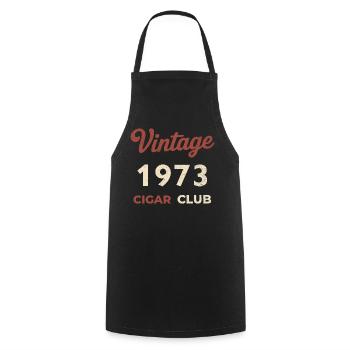 Vintage 1973 Cigar Club Rétro Naissance Année Cadeau - Tablier de cuisine - noir - Devant - AI Model Male 185 dark (185cm)