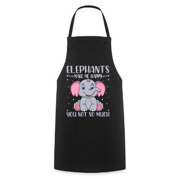 Elephants - Cooking Apron - black - Front - AI Model Male 185 dark (185cm)