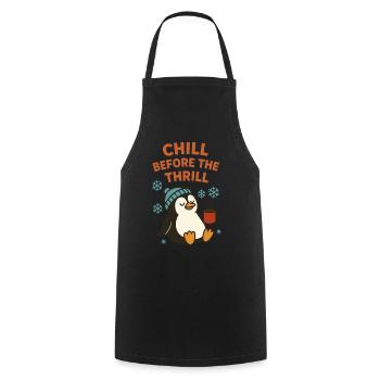 Weihnachten Chill vor dem Nervenkitzel Holiday Pinguin - Kochschürze - Schwarz - Vorne - AI Model Male 185 dark (185cm)