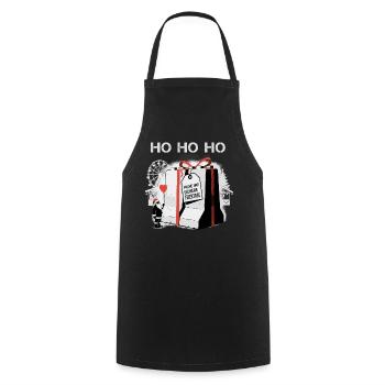 HO HO HO Merry and SAFE Christmas - Cooking Apron - black - Front - AI Model Male 185 dark (185cm)