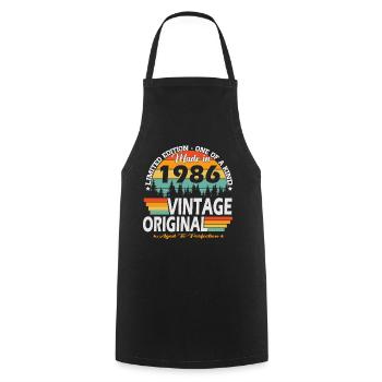 1986 Vintage Retro Birthday Gift - Cooking Apron - black - Front - AI Model Male 185 dark (185cm)