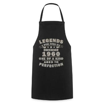Décembre 1960 Vintage Anniversaire Cadeau Rétro - Tablier de cuisine - noir - Devant - AI Model Male 185 dark (185cm)