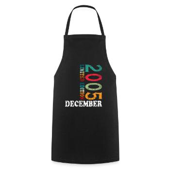 Anniversaire en décembre 2005 - décembre - Tablier de cuisine - noir - Devant - AI Model Male 185 dark (185cm)