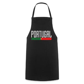 Portugal Flag Typography - Cooking Apron - black - Front - AI Model Male 185 dark (185cm)