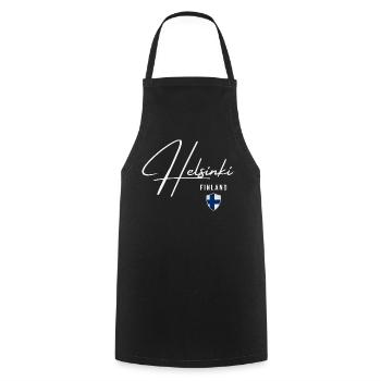 Helsinki Finlande, design élégant Helsinki - Tablier de cuisine - noir - Devant - AI Model Male 185 dark (185cm)