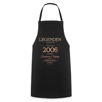 20th Birthday Legend November Vintage 2006 - Cooking Apron - black - Front - AI Model Male 185 dark (185cm)