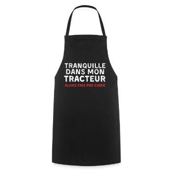 Humour Tracteur Homme Femme Agriculteur - Tablier de cuisine - noir - Devant - AI Model Male 185 dark (185cm)