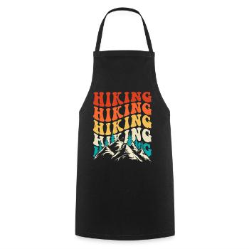 Hiking Retro - Cooking Apron - black - Front - AI Model Male 185 dark (185cm)