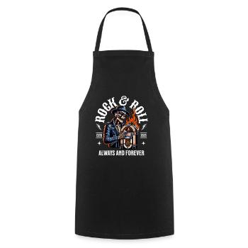 Rock and Roll Always and Forever Rockabilly 2025 - Kochschürze - Schwarz - Vorne - AI Model Male 185 dark (185cm)