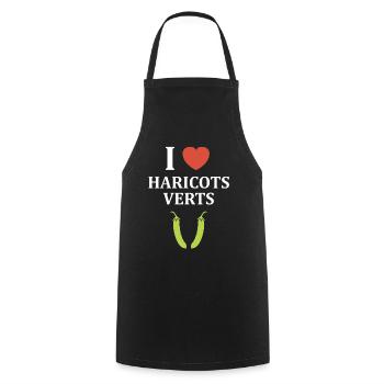 French bean - Cooking Apron - black - Front - AI Model Male 185 dark (185cm)
