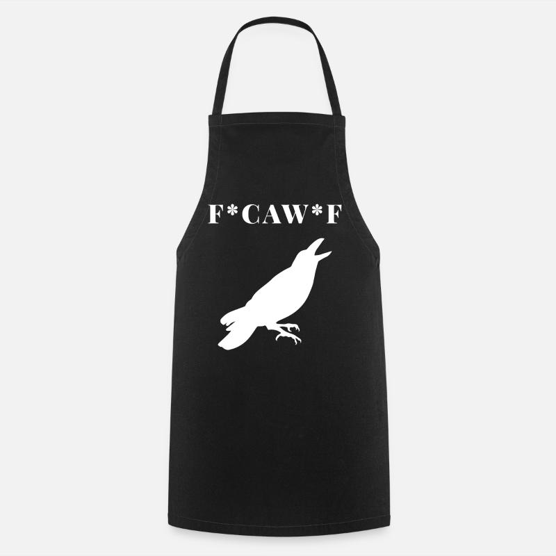 FCAWF Funny Crow Bird Design - Kochschürze - Schwarz