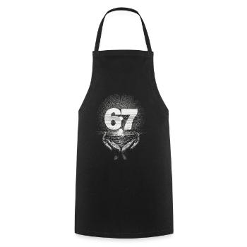 6 7 Mème – Le symbole que seuls les initiés peuvent comprendre - Tablier de cuisine - noir - Devant - AI Model Male 185 dark (185cm)
