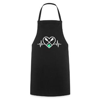 Canoe Kayak Heart Paddles Wave Sport Nature - Cooking Apron - black - Front - AI Model Male 185 dark (185cm)