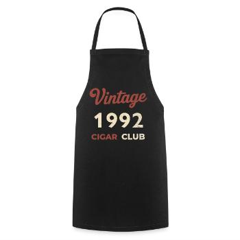 Vintage 1992 Cigar Club Retro Birth Year Gift - Cooking Apron - black - Front - AI Model Male 185 dark (185cm)