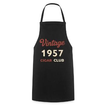 Vintage 1957 Cigar Club Retro Birth Year Gift - Cooking Apron - black - Front - AI Model Male 185 dark (185cm)