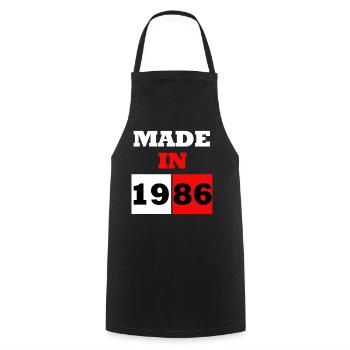1986 Retro Anniversary Block - Cooking Apron - black - Front - AI Model Male 185 dark (185cm)