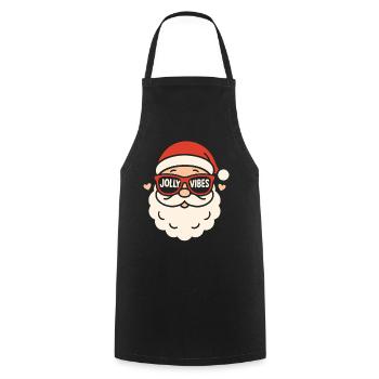 Jolly Vibes Weihnachtsmann Familie Weihnachtsspaß - Kochschürze - Schwarz - Vorne - AI Model Male 185 dark (185cm)