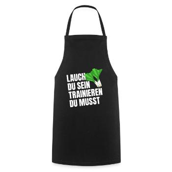 Kraftsport LAUCH DU SEIN TRAINIEREN DU MUSST - Kochschürze - Schwarz - Vorne - AI Model Male 185 dark (185cm)