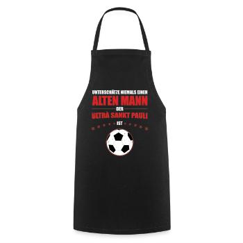 Alter Mann - Ultra Sankt Pauli Fan | Retro Vintage - Kochschürze - Schwarz - Vorne - AI Model Male 185 dark (185cm)