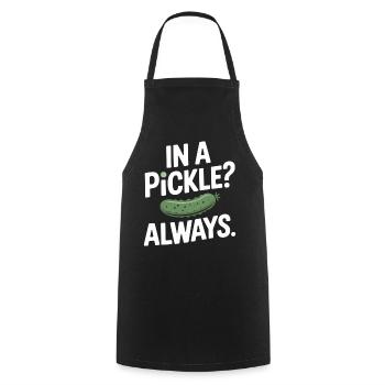 In A Pickle Always Gurken Humor Spruch Englisch - Kochschürze - Schwarz - Vorne - AI Model Male 185 dark (185cm)