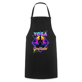 Neon Yoga Gratitude Retro - Cooking Apron - black - Front - AI Model Male 185 dark (185cm)