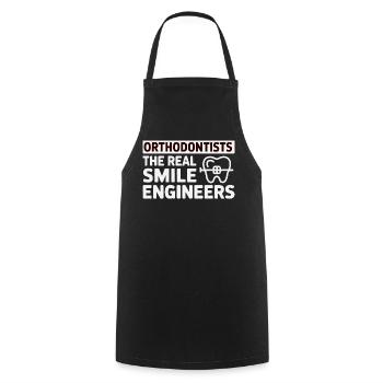 Dental Expert Structural Alignment Engineer Gear  - Cooking Apron - black - Front - AI Model Male 185 dark (185cm)