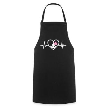 Yoga Herz Frauen Silhouette Lotus Wellness - Kochschürze - Schwarz - Vorne - AI Model Male 185 dark (185cm)