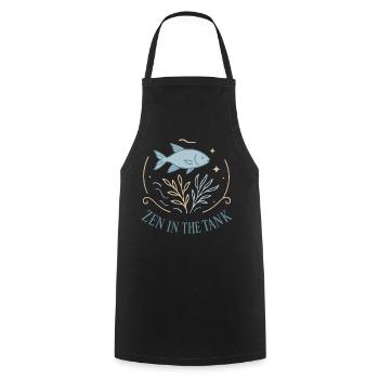 Zen in the aquarium - Cooking Apron - black - Front - AI Model Male 185 dark (185cm)