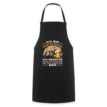 Tractor driver No advice Fun farm - Cooking Apron - black - Front - AI Model Male 185 dark (185cm)