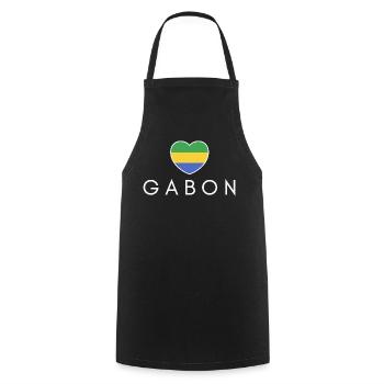 Heart with Gabonese flag, Gabonese pride - Cooking Apron - black - Front - AI Model Male 185 dark (185cm)