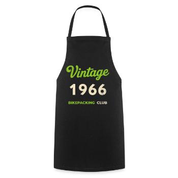 Vintage 1966 – Bikepacking Club Retro Birth Year - Cooking Apron - black - Front - AI Model Male 185 dark (185cm)