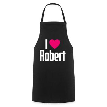 I Love Robert Pinkes Herz Ich liebe Robert - Kochschürze - Schwarz - Vorne - AI Model Male 185 dark (185cm)