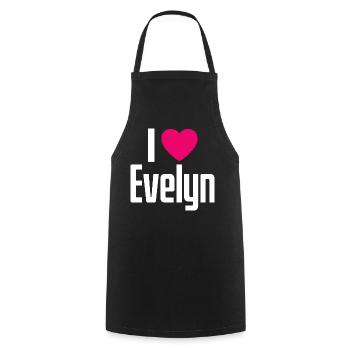 I Love Evelyn Pinkes Herz Ich liebe Evelyn - Kochschürze - Schwarz - Vorne - AI Model Male 185 dark (185cm)