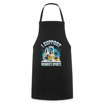 I Support Women's Sports Unwearable Bootleg - Cooking Apron - black - Front - AI Model Male 185 dark (185cm)
