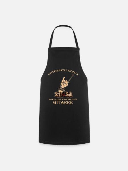 Gitarre, Gitarrenspieler - Rocker Geschenk - Kochschürze - Schwarz