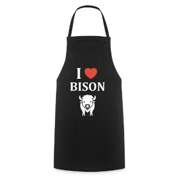 bison - Cooking Apron - black - Front - AI Model Male 185 dark (185cm)