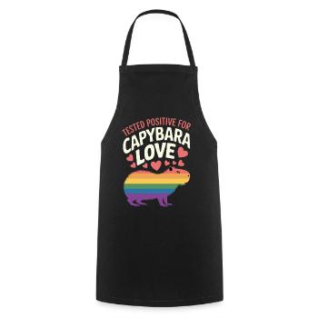 Capybara Regenbogen Liebe Design - Kochschürze - Schwarz - Vorne - AI Model Male 185 dark (185cm)